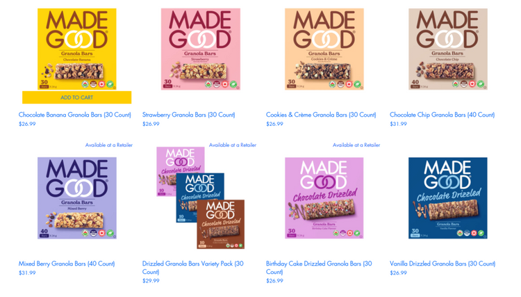 MadeGood granola bars recall